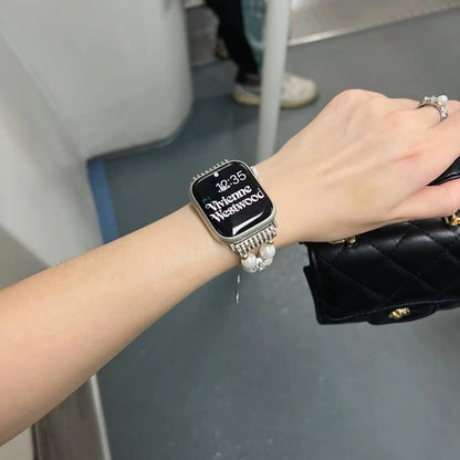 Chic Elegance Pearl & Crystal Watch Band