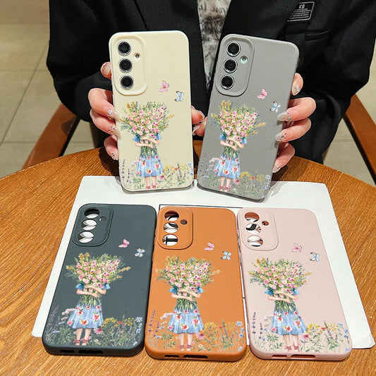 Blooming Girl with Bouquet Phone Case - Samsung