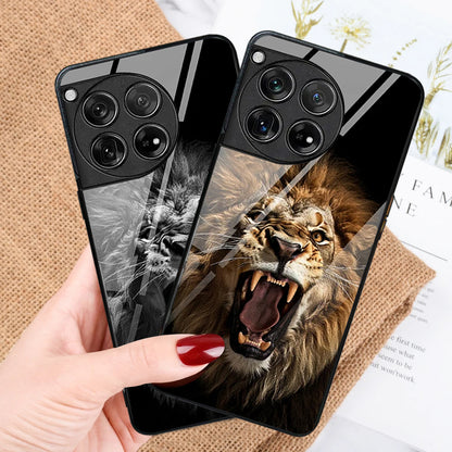 Crystal Premium Lion Pattern Glass Case - OnePlus