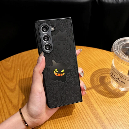 Galaxy Z Fold Series Artistic Anime Leather Emboss Case - Samsung