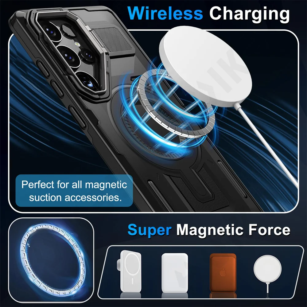 Military Grade Built-In-Camera Stand Cover Case-Samsung