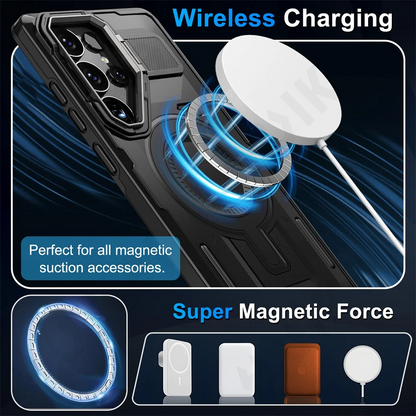 Military Grade Built-In-Camera Stand Cover Case-Samsung