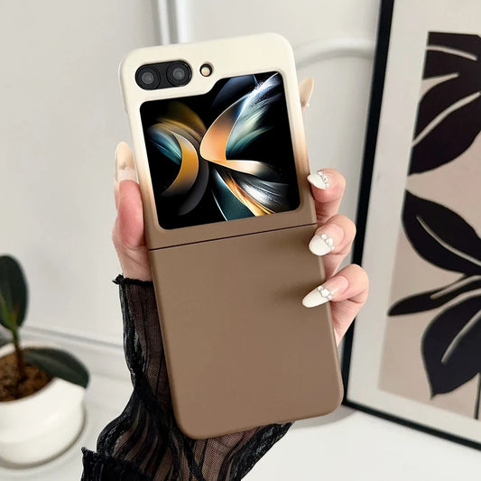 Galaxy Z Flip Series Ultra Thin Skin Texture Gradient Fold Case