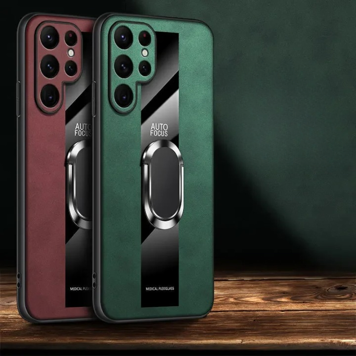 PlexiGuard Leather Ring Holder Case - Samsung