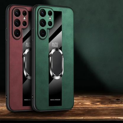 PlexiGuard Leather Ring Holder Case - Samsung