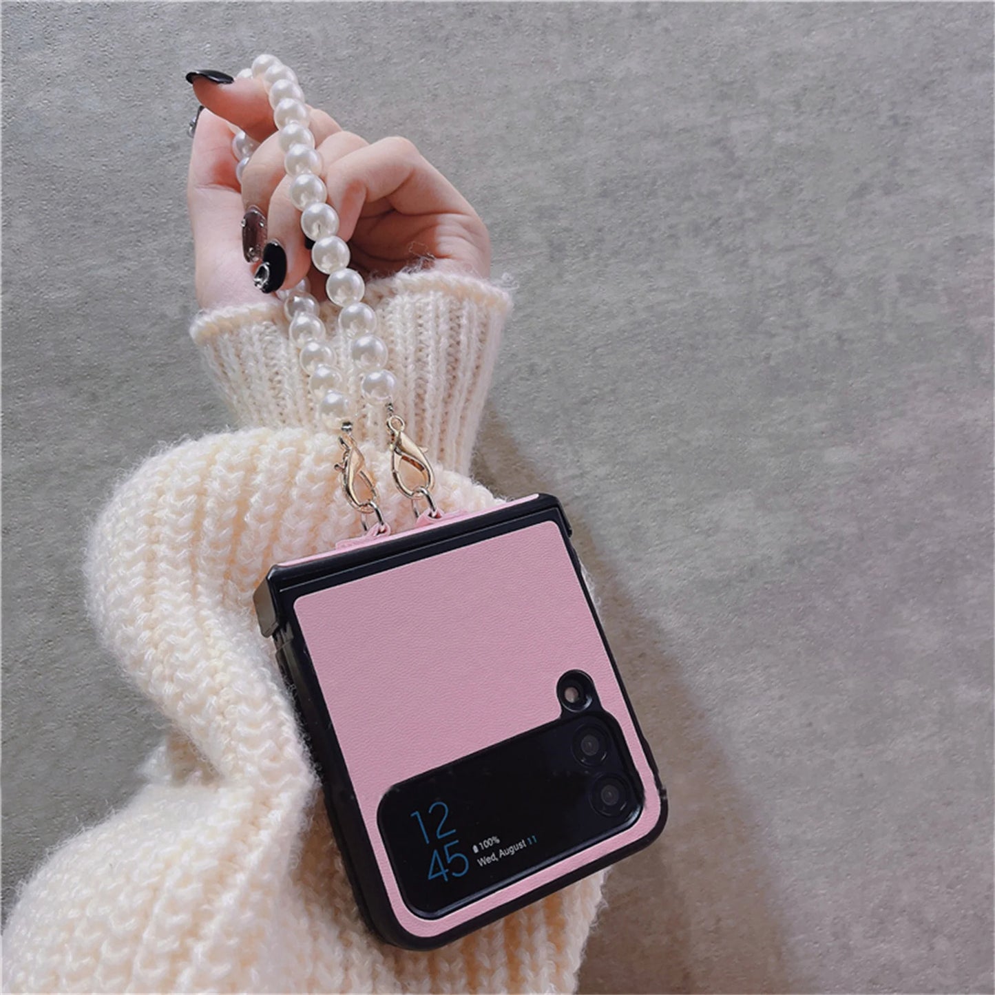 Radiant Rhinestone Heart Mirror Case - Samsung