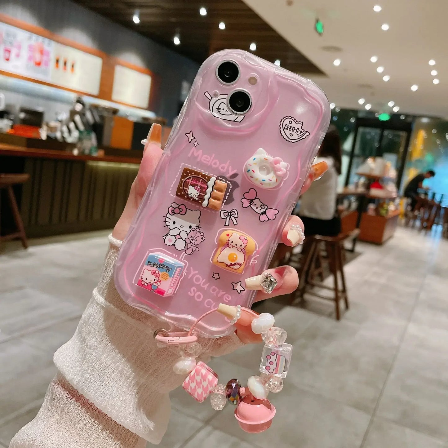 Chic Kawaii Cartoon Case With Lanyard