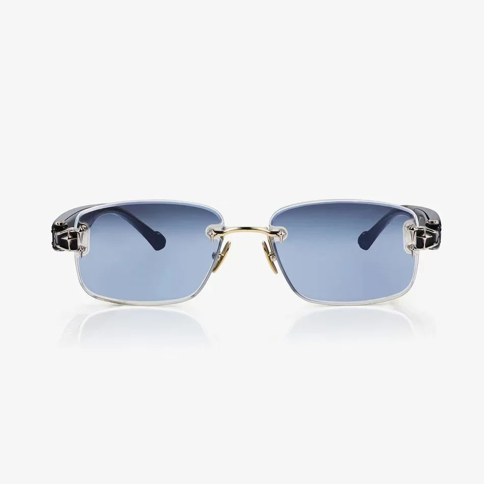 Touch-Slide Color Shift Rimless Sunglasses