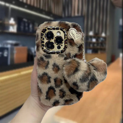 Leopard Luxe Fluffy Phone Case