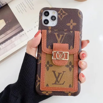 LV Design Leather Wallet Case