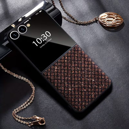 Galaxy Z Flip Series Diamond Shimmer Grid Luxury Case