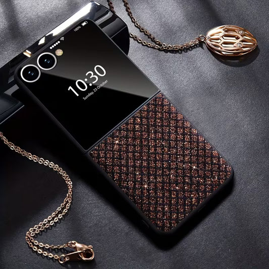 Galaxy Z Flip Series Diamond Shimmer Grid Luxury Case