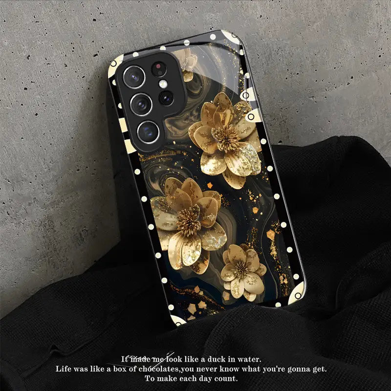 Opulent Golden Petal Luxe Case - Samsung