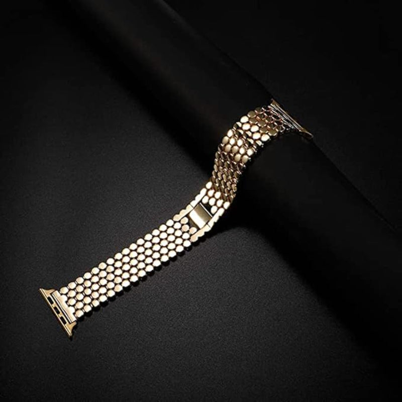 Modern Hex-Link Stainless Steel Watch Band