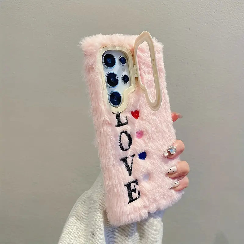 Love Plush Phone Case with Lens Holder - Samsung