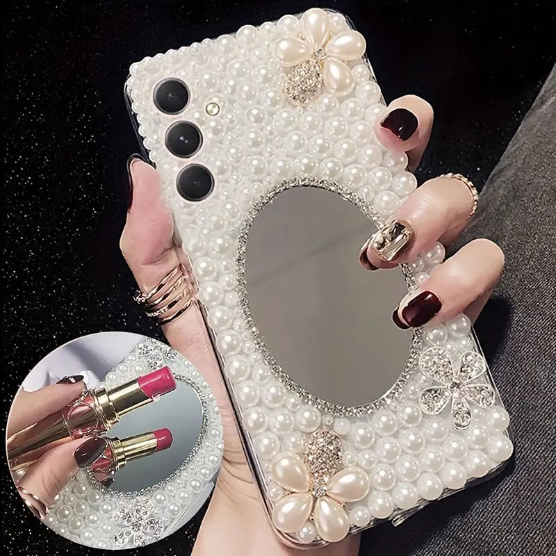 Glamour Glow Pearls Mirror Soft Case - Samsung