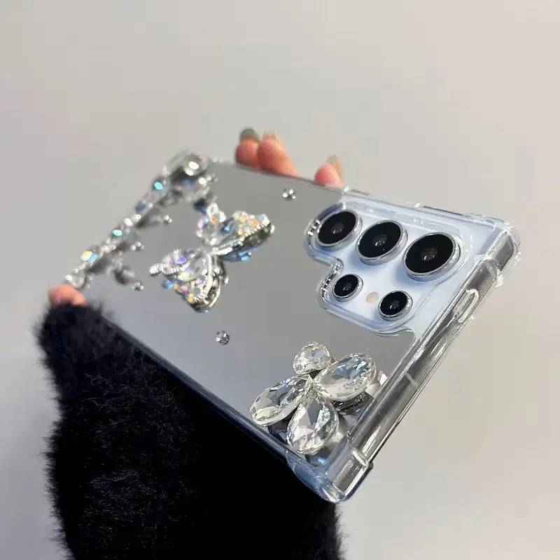Royal Crystal Butterfly Shine Case