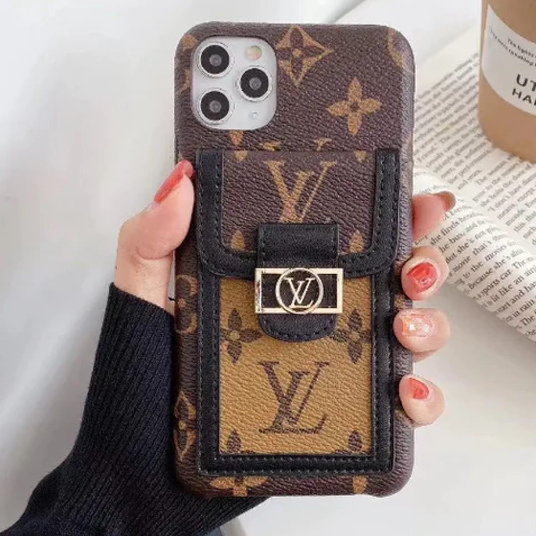 LV Design Leather Wallet Case