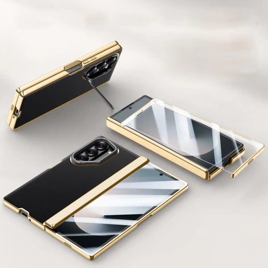 Galaxy Z Fold6 Prestigious Alloy Bracket Leather Case