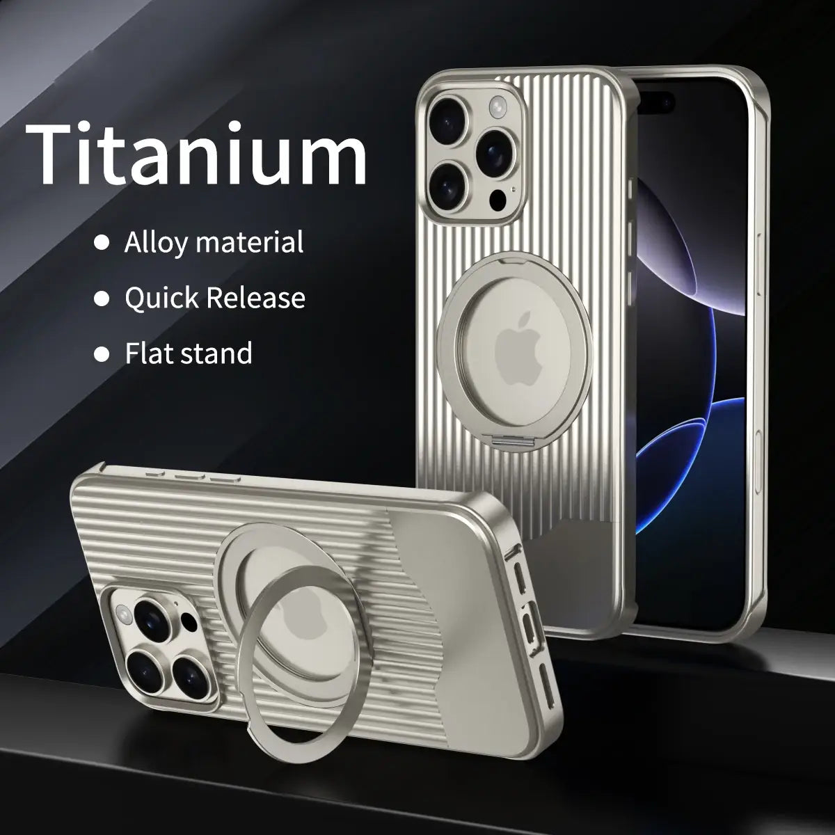 Elegant Textured Magnetic Stand Case - iPhone