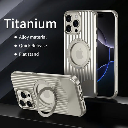 Elegant Textured Magnetic Stand Case - iPhone