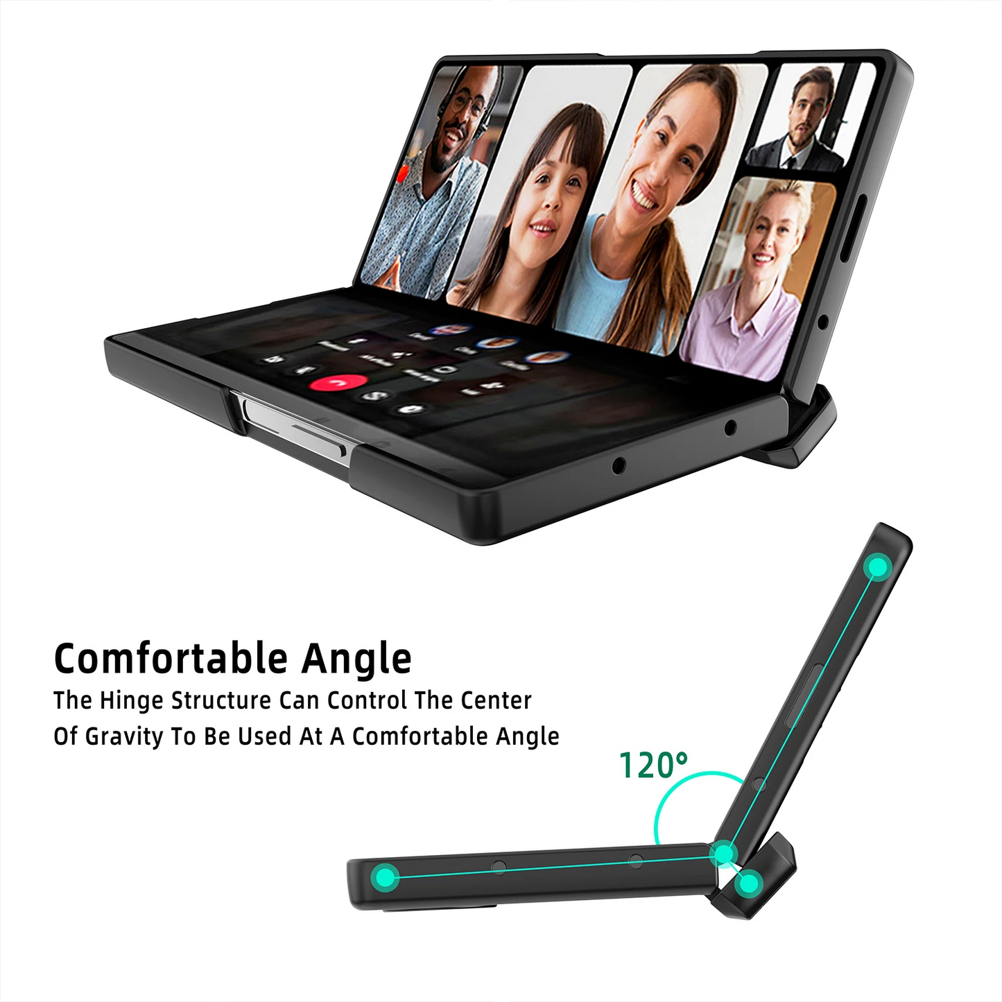 Invisible Hinge Bracket Frame Glass Case - Samsung