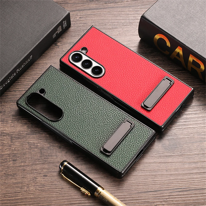 Galaxy Z Fold6 - Business Leather Invisible Stand Case