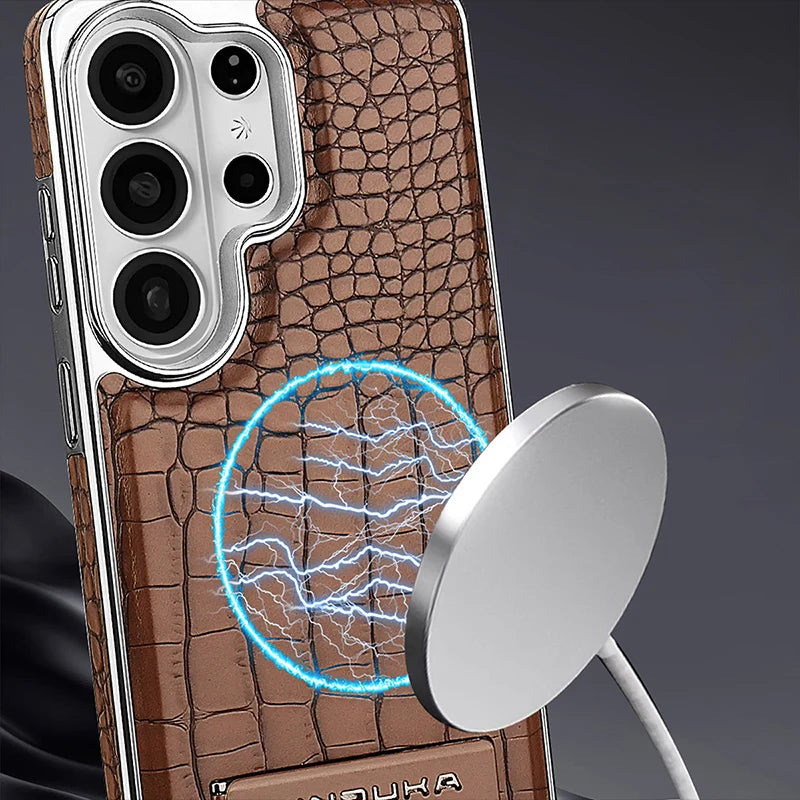 Luxury Croc Texture Leather Case
