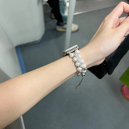 Chic Elegance Pearl & Crystal Watch Band