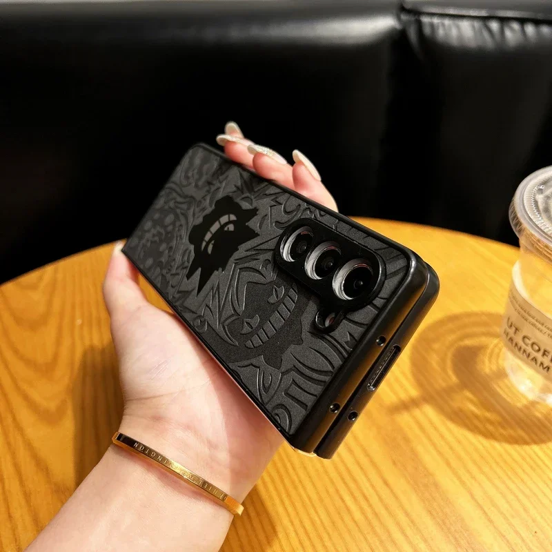 Galaxy Z Fold Series Artistic Anime Leather Emboss Case - Samsung