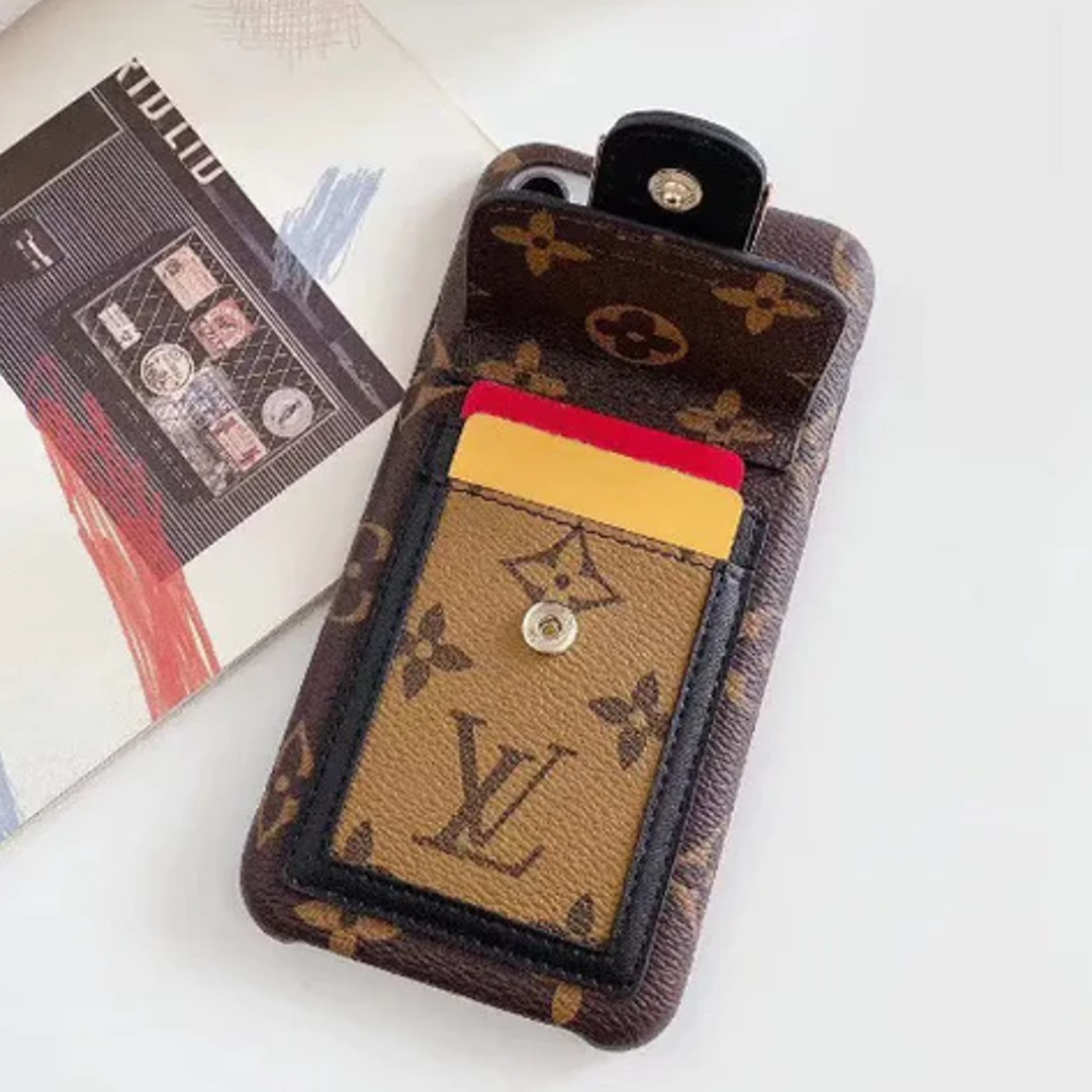 LV Design Leather Wallet Case