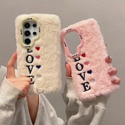 Love Plush Phone Case with Lens Holder - Samsung