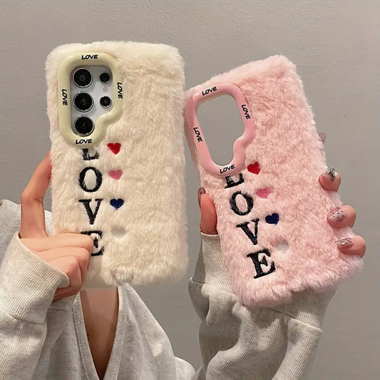 Love Plush Phone Case with Lens Holder - Samsung