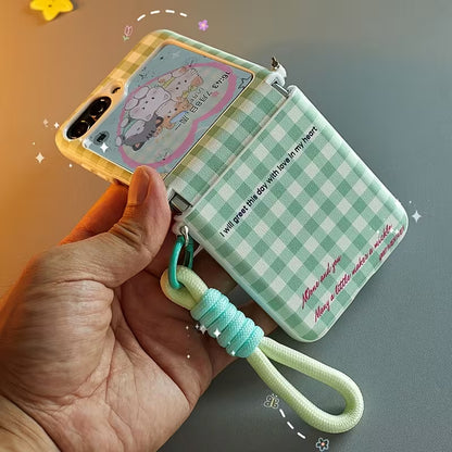 Galaxy Z Flip Series Gingham Charm Lanyard Case