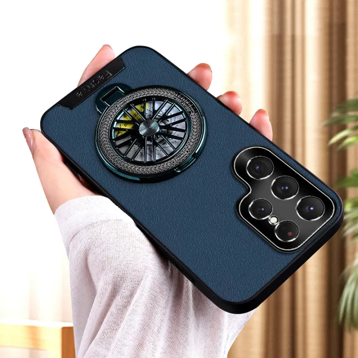 Luxury Leather Rotating Stand Case - Samsung