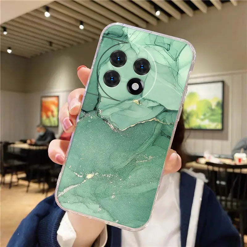 Green Gemstone Marble Case - OnePlus
