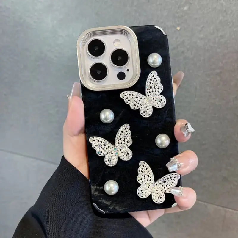 Elegant Rhinestone Butterfly Bling Case