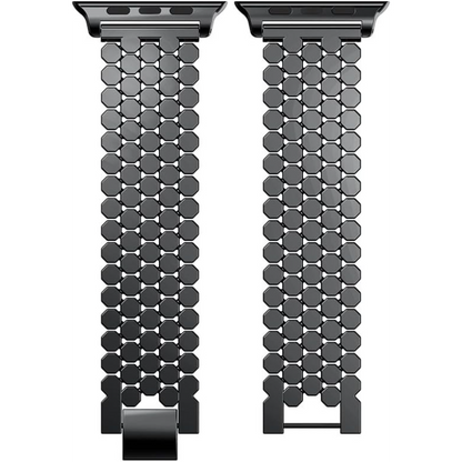 Modern Hex-Link Stainless Steel Watch Band