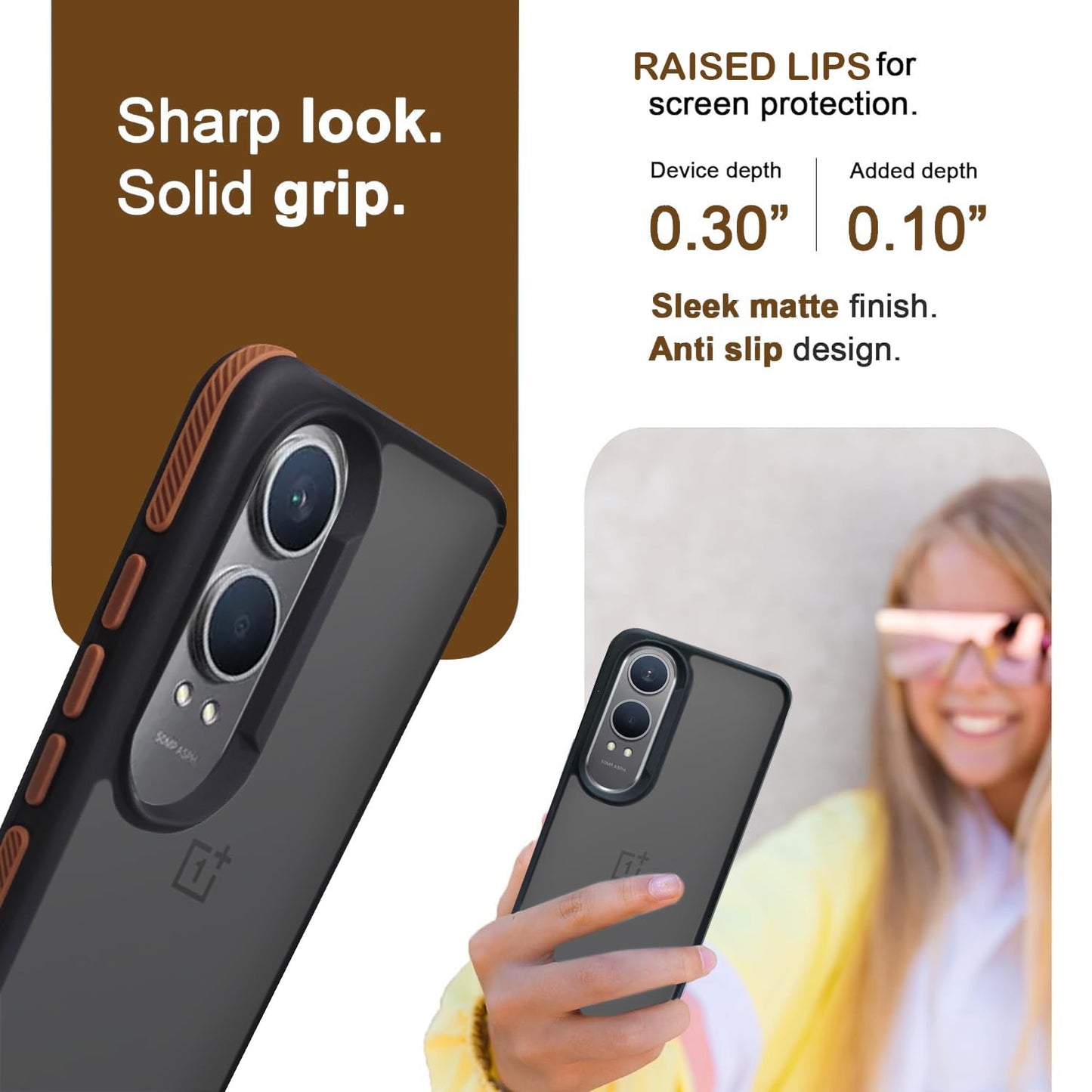 OnePlus Nord Series Frosted Ultra Matte Raised Edge Grippy Case