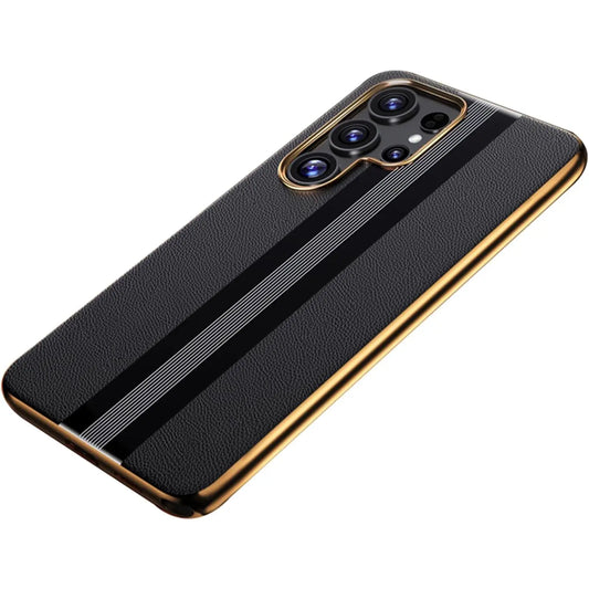 Elite Stripe Electroplated Leather Case