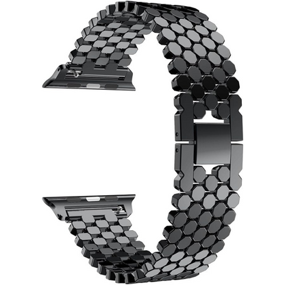 Modern Hex-Link Stainless Steel Watch Band
