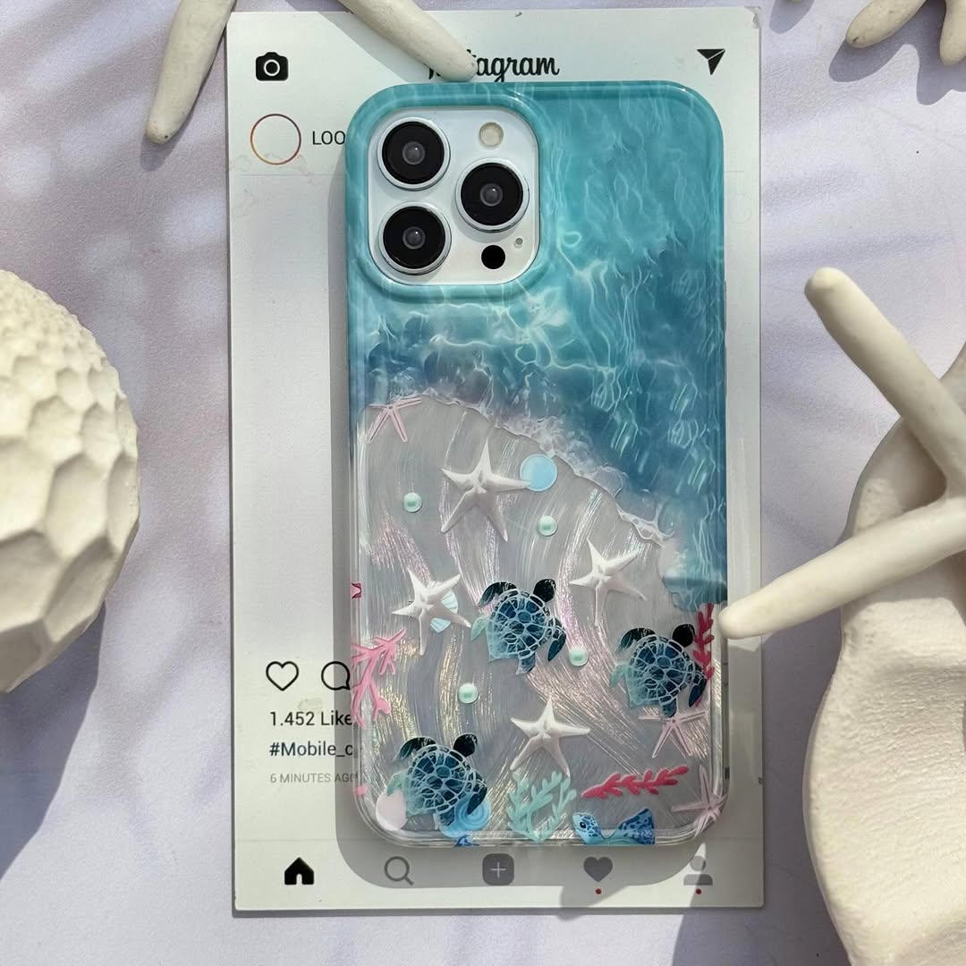 Seafoam Marine Turtle Tide Case