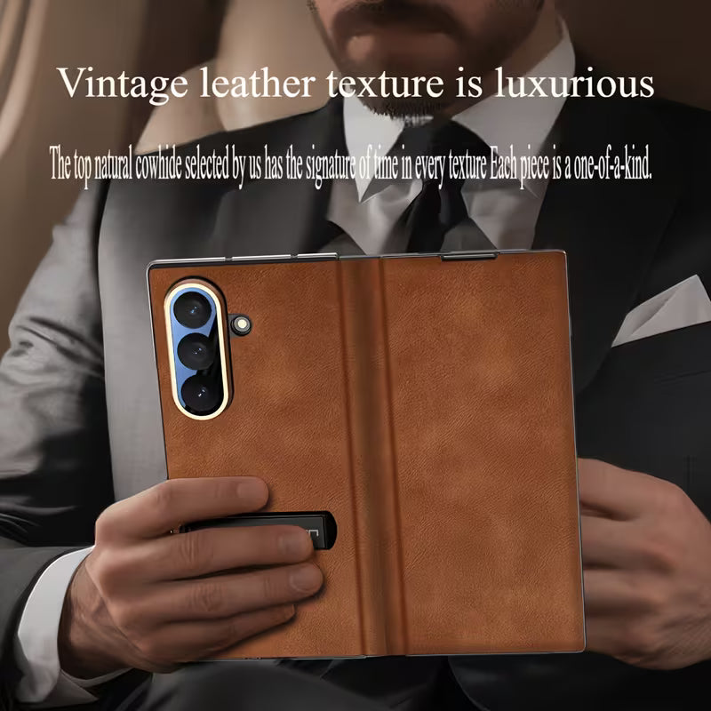 Galaxy Z Fold Series Business Class Flex Leather Kickstand Case
