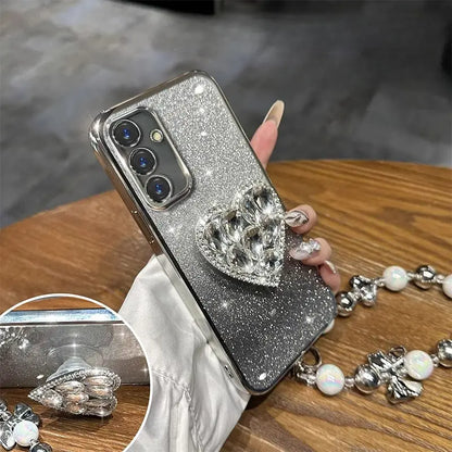 Heart Glow Pearl Phone Case - Samsung