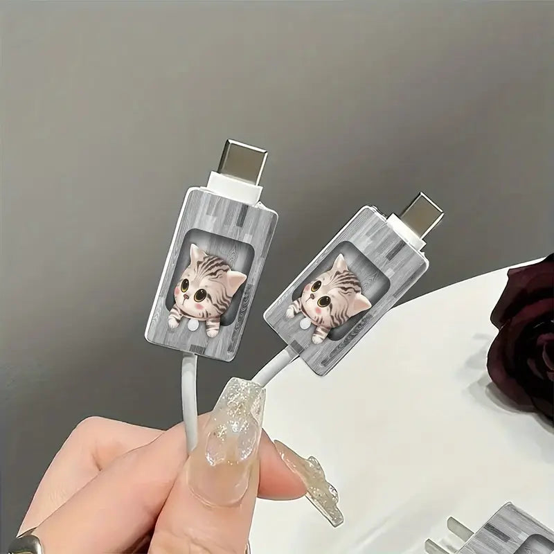 Cute Kitten Charger Protector Kit