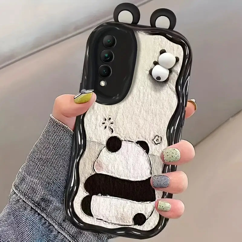 3D Ear Back Panda Doll Stand Case - Samsung