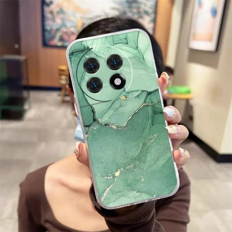 Green Gemstone Marble Case - OnePlus