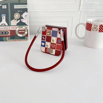 Cute Trendy Bear Lanyard Case - Samsung