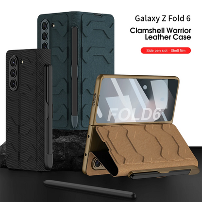 Galaxy Z Fold6 -Armor Leather Fold Stand Case with Pen Holder