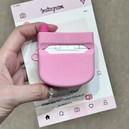 Retro Flip Phone Style AirPods Case with Mirror